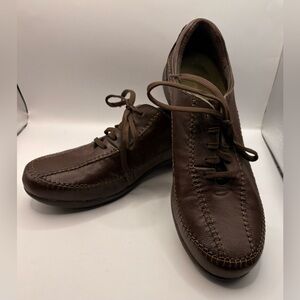 Hush Puppies Women’s Lace Up Loafers - Brown Leather (8.5)